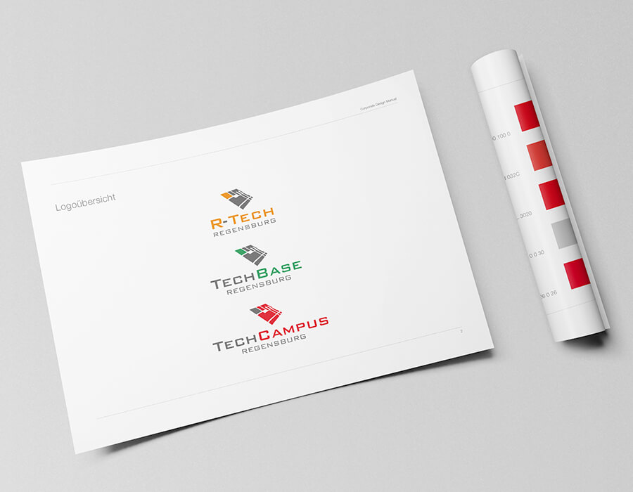 Styleguide & Corporate Design Manual: Arbeitsbeispiel R-Tech, TechBase, TechCampus
